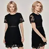 women fashion summer casual short sleeve lace dress