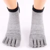 Men ankle socks cotton key gray socks low five finger socks