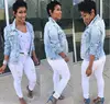 Hot selling European lady spring broken holes denim jacket
