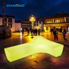 New products 2019 led outdoor furniture rgb colors changing Y led long garden stool plastic illuminated led patio benches