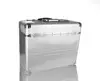 Silver Aluminium Pilot Suitcase Pilot Case with Trolley for Documents 48.5x23x39.5 cm