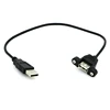 free sample custom USB 2.0 A female socket panel mount to USB A male plug data charging extension cable with screw