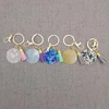 Monogrammed Tassel keychain Round Disc Marble Key Rings Vintage Girls Key fobs