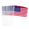 Factory Direct Sales Of Various Models Custom Printing Polyester American Flags On Sticks With Plastic Rod