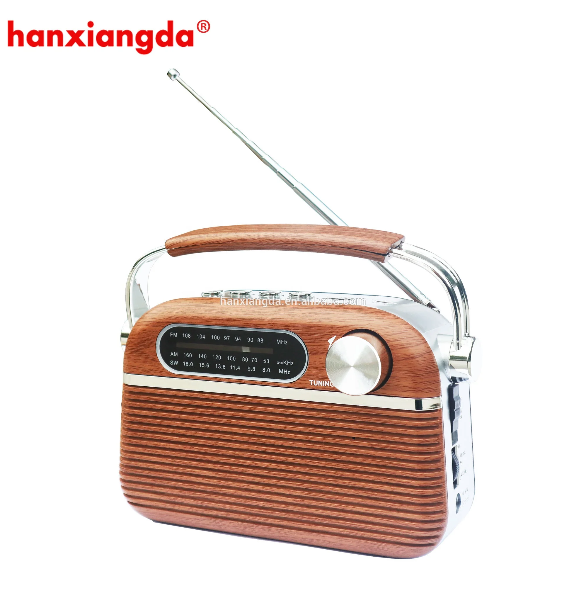 
Factory direct sell Vintage Home Radio Wooden Retro Radio with Handle 