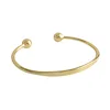 Customized Stacking Sterling Silver Cuff Bracelet Inspiration Double Ball Open Cuff Bangle
