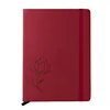 Top quality factory direct sale embossed flower red leather journal pu notebook for writing