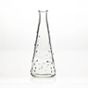 Wholesale hexagonal pyramid shaped Transparent household flower glass vase