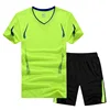 Men quick dry sport football short t shirt set with wholesale price
