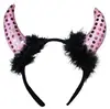 Hot Sales Halloween Glitter Devil Headband Feather Kids Girls Hair Band SF860