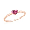 Ruby Diamond Ring Silver Ring Jewelry Very Thin Ruby Heart Ring