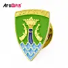 Best quality wholesale cheap custom metal shield shaped enamel lapel pin