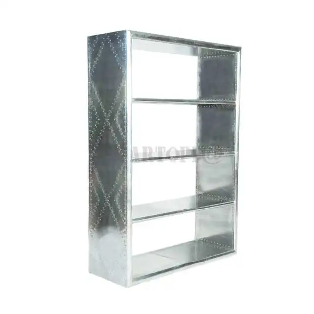 Large Antique Aluminum Industrial Style Bookcase Buy Industrial