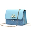 2019 New Style Woman Bag PU Leather Decorated with Swan Sequin Fashion Lady Purse Bag