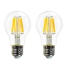 2 Packs E27 LED Filament Light Bulbs 8W 800Lm Energy Saving Edison Globe Light Bulbs Warm White Light
