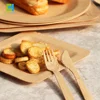 7 inch Heated Toddler Snack Biodegradable Parties Rectangle Slate Bamboo Disposable Tableware