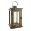 Indoor & Outdoor Rustic Wooden Candle Hurricane Lantern for Table Top or Wall Hanging Display