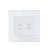 Tempered glass Two gang telephone rj11 outlet computer socket