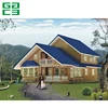 Luxury natural log wooden villa house, prefab modular easy assemble log villa