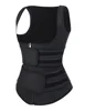 Custom Logo Double Compression Adjustable Belt Zipper Front Women Body Shaper 100% Latex Waist Trainer Vest