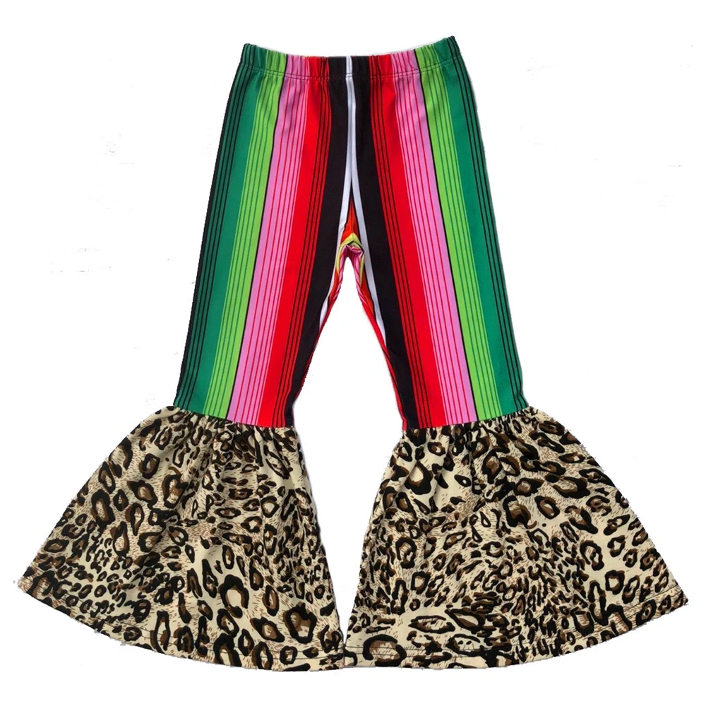 striped bell bottom leggings