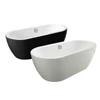 internal white external black acrylic oval shape bathtub