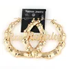 New bamboo earring beautiful Royalty gold bamboo hoop earrings women jewelry