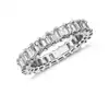 Emerald White CZ Eternity Band Rings Design for Women in 925 Silver