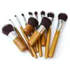 2019 New Design Custom Logo Private Label Bamboo Makeup Brush Set 11pcs Professional Makeup Brushes Set