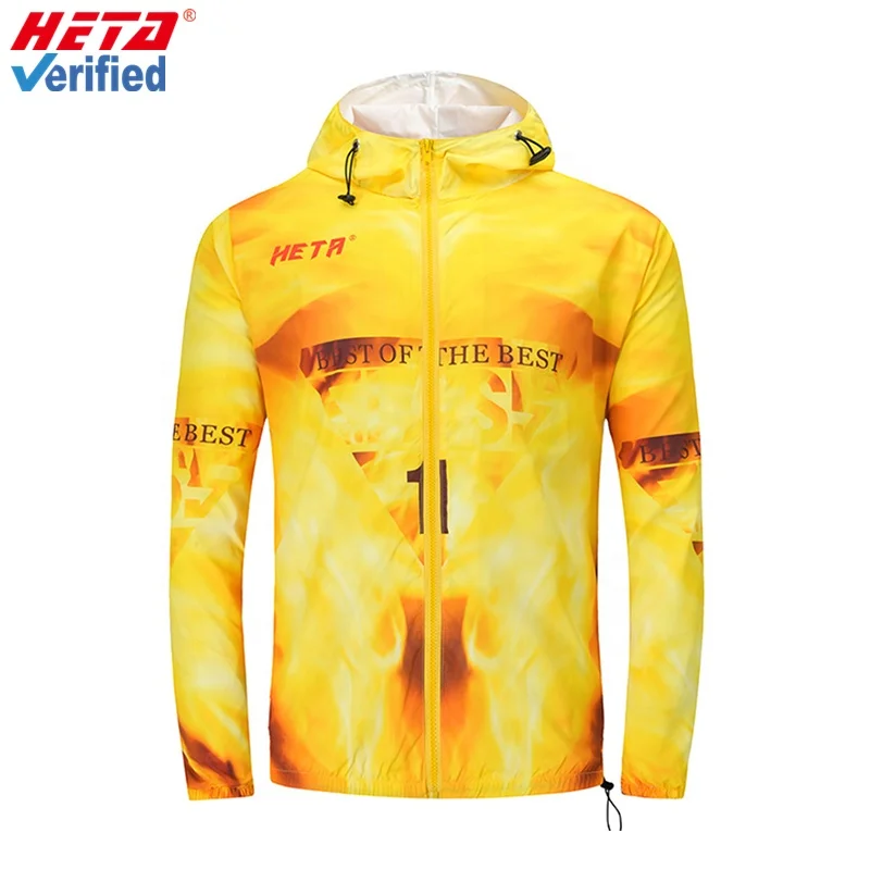 
Oem custom logo windbreaker supplier sublimated waterproof windbreaker100% polyester jacket windbreaker custom logo 