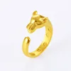 2019 New Hot Vietnam Alluvial Gold Leopard Lion Head Open Rings Jewelry for Men Never Fade Color