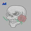 Skull with Rose Iron on Rhinestone Transfer Decal