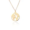 14k Gold Jewelry Wholesale 925 Sterling Silver Female World Map Pendant Necklace