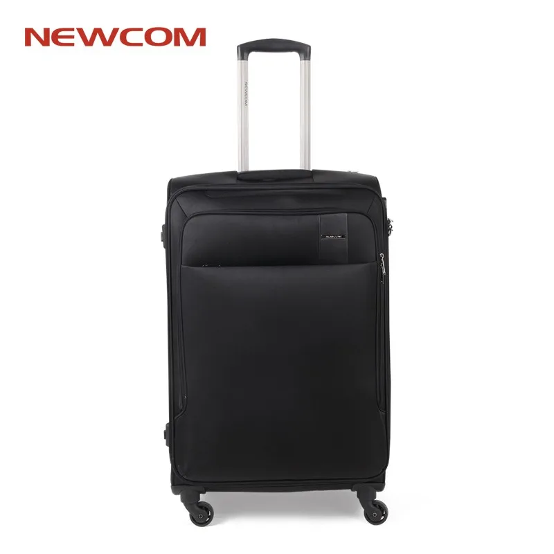 
Soft shell Nylon business luggage sets classic black luggage suitcase with TSA lock 