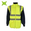 High visibility construction workwear jacket mens yellow black reflective jackets