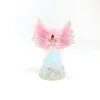 Wholesale glass christmas xmas angel decoration pink fiber wings