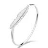 Latest Style Leaf 925 Sterling Silver Cuff Bangle