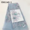 Wholesale african blue unique design 3d net flower New Coming Soft Material Beautiful party Luxury Wedding Dresses