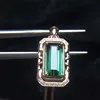 unique design 18k gold South Africa real diamond natural green tourmaline fashion female necklace pendant