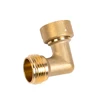 Garden RV water Hose Elbow Connector 90 Degree Solid Brass Adapter Fitting Quick Swivel Connect Adapter Thread Size 3/4"