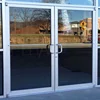 Gaoming shop front security aluminum tempered glass casement door