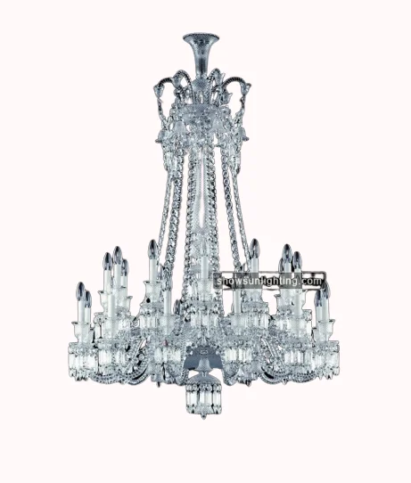 Fancy Indoor Decorative Pendant K9 Crystal Light Glass Arm Baccarat Chandelier