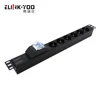 1U 6 ways Germany type industrial Rack PDU socket with circuit breaker for mining case
