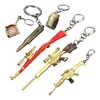 Wholesale Customised Game Keychain Helmet Aircraft Package Pan 98k AK47 Weapon Stainless Steel Keychain