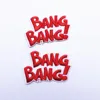 Custom bulk sale high quality bang boom letters swe-on or iron-on Flash mask lightning eagle fish shaped embroidery patches