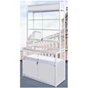 L-shaped sliding door silver aluminum frame led lighting toy glass display cabinet toy glass display case