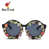 luxury Handmade crystal diamond cat eye ruby agate flower sunglasses