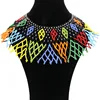 Bohe Colorful Acrylic Beaded Ethnic Bib Choker Wholesale Shoulder Statement Necklace Fish Net African Tribal Handmade Collar