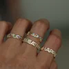 2019 customize jewelry meaning letter word design happy breathe cz letter ring