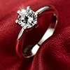 Korean Simple Best Selling Ladies Engagement Prong Setting Fake Diamond Ring Silver 925 Sterling Zircon Wedding Rings Women